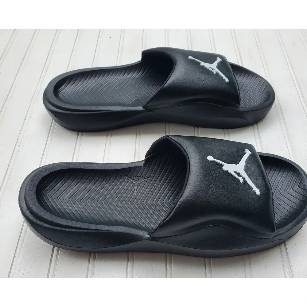 Jordan Post Slide Mens Black White Foam Sandals HF3263-001 Size 14